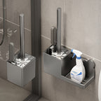 Kit de Escova Sanitária 3 Peças – 2 Escovas + Suporte com Drenagem