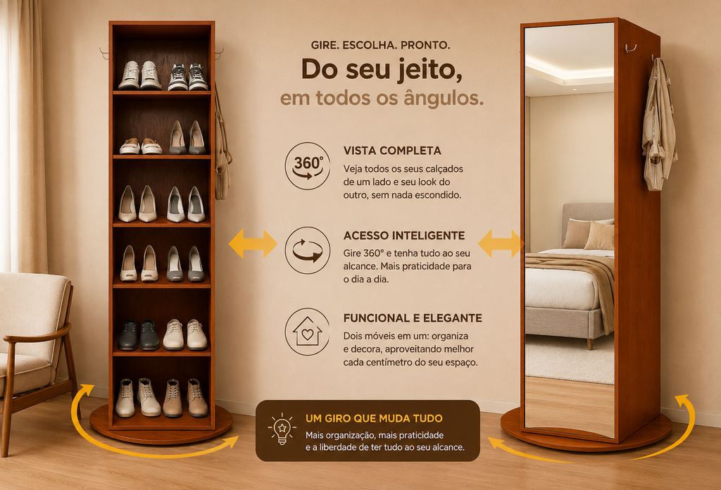 Sapateira Viena com Espelho